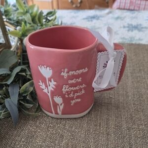 Rae Dunn Pink Floral Quote Mug